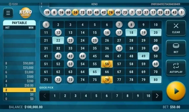 Bí Quyết Chinh Phục Game Nhanh Keno Tại 69VN: Hướng Dẫn Từ A-Z 2 Giao diện chơi game nhanh Keno tại 69VN