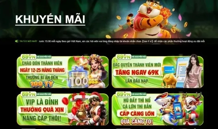 Khuyến Mãi Tại 69VN: Bí Quyết Tận Dụng Tối Đa Cho Cược Thủ 1 Vô vàn khuyến mãi hấp dẫn tại nhà cái 69VN